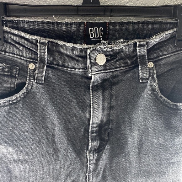 BDG Kick Flare High Rise Cropped Black Jeans - Picture 7 of 16